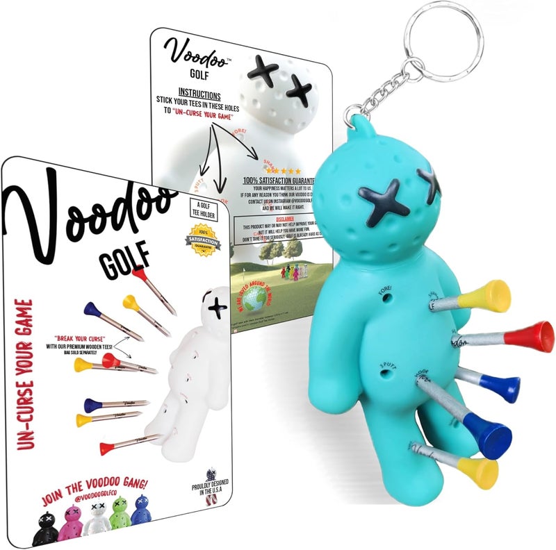 Voodoo Golf Ball Tee Holder | Novelty Keychain Accessory for Bag | Gifts for Men | Fits 3 1/4, 2 3/4, 1 1/2 Tees - Image 1